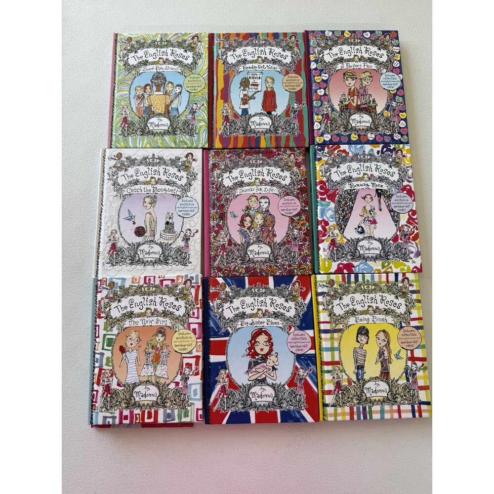 Lot of 9 Madonna 'The English Roses' Hardcover Books Series Collection.